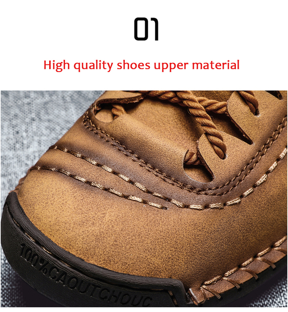 Męskie klasyczne skórzane buty rozmiar 39-49, antypoślizgowe, do jazdy samochodem i pracy - Wianko - 10
