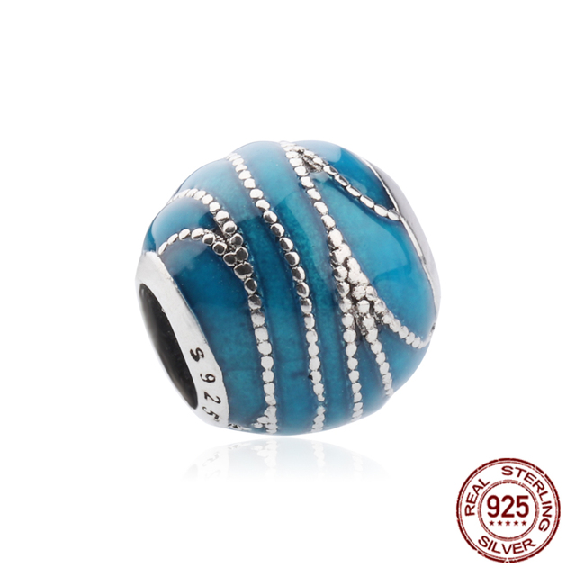 Koraliki z okrągłym emaliowanym charmem, wykonane z 925 Sterling Silver, duża dziura, idealne na biżuterię ręcznie robioną dla kobiet - Wianko - 2