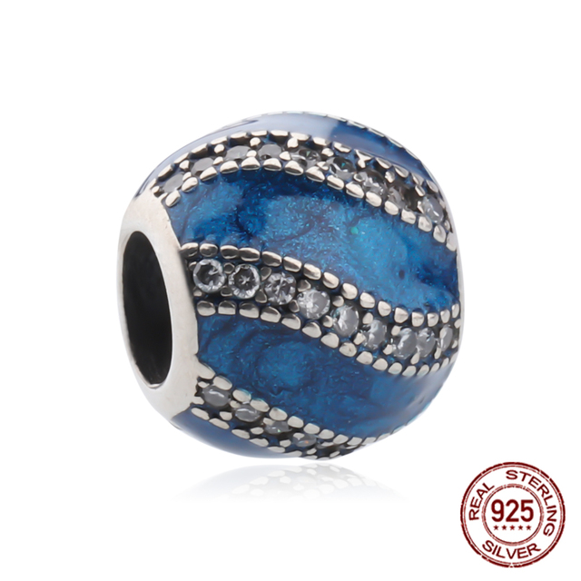 Koraliki z okrągłym emaliowanym charmem, wykonane z 925 Sterling Silver, duża dziura, idealne na biżuterię ręcznie robioną dla kobiet - Wianko - 6