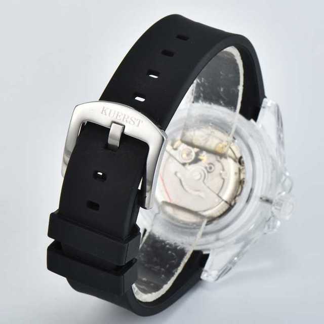 Męski i kobiecy zegarek projektanta mody Sport wodoodporny z automatycznym mechanizmem i przezroczystą tarczą Unisex - Wianko - 8