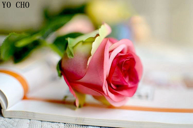 Modne wysokiej jakości europejskiej symulacji kwiat róży - 10 sztuk/fałszywy kwiat jedwabiu - Wianko - 13
