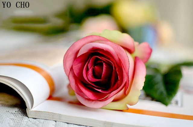 Modne wysokiej jakości europejskiej symulacji kwiat róży - 10 sztuk/fałszywy kwiat jedwabiu - Wianko - 12