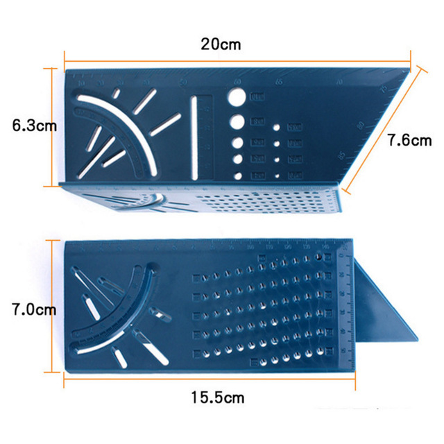 Precyzyjna dwustronna linijka kątowa do obróbki drewna 3D - Wianko - 2