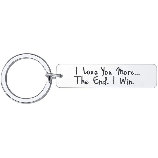 Brelok na klucze - Niestandardowy amulet miłosny z stali nierdzewnej z wygrawerowanym wyrażeniem Kocham Cię, idealny prezent dla małżonków - Wianko - 10