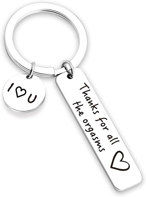 Brelok na klucze - Niestandardowy amulet miłosny z stali nierdzewnej z wygrawerowanym wyrażeniem Kocham Cię, idealny prezent dla małżonków - Wianko - 7