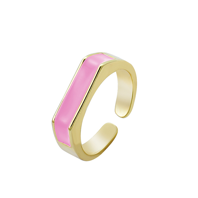 Pierścień dla kobiety 2021, cukierkowy kolor, geometryczny motyw, regulowany, wysokiej klasy moda, popularny prezent świąteczny - Wianko - 6
