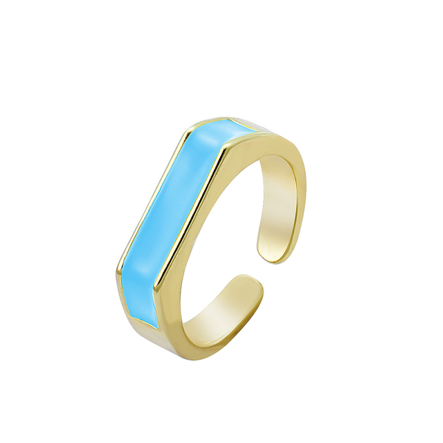 Pierścień dla kobiety 2021, cukierkowy kolor, geometryczny motyw, regulowany, wysokiej klasy moda, popularny prezent świąteczny - Wianko - 10