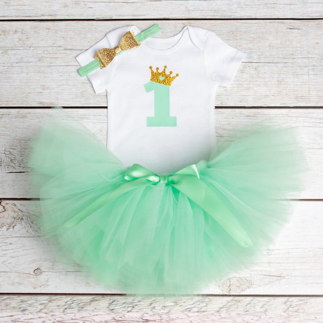 Letnia sukienka tiulowa dla niemowlęcia - 1. roczek - księżniczka-vestidos sukienki dziewczyny newborn chrzest ubranko - Wianko - 31