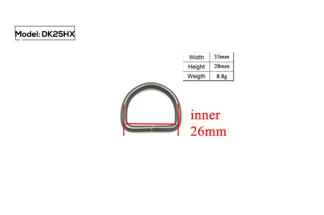Niklowane d-ringi 25mm - akcesoria krawieckie - metalowe płaskie dee ring 8 rodzajów - Wianko - 9