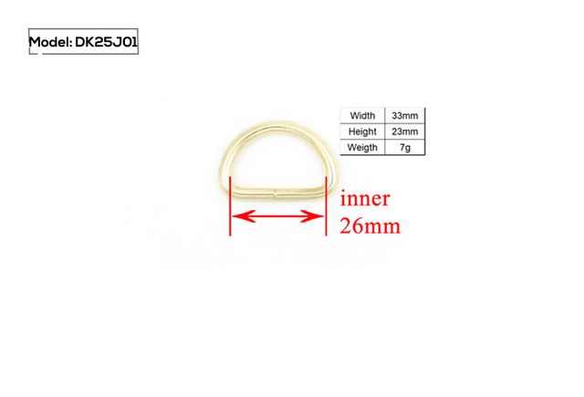 Niklowane d-ringi 25mm - akcesoria krawieckie - metalowe płaskie dee ring 8 rodzajów - Wianko - 4