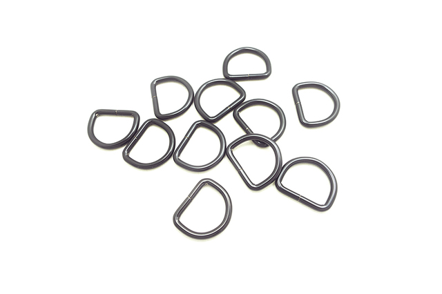 Niklowane d-ringi 25mm - akcesoria krawieckie - metalowe płaskie dee ring 8 rodzajów - Wianko - 19