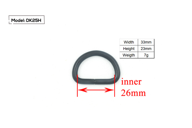 Niklowane d-ringi 25mm - akcesoria krawieckie - metalowe płaskie dee ring 8 rodzajów - Wianko - 8