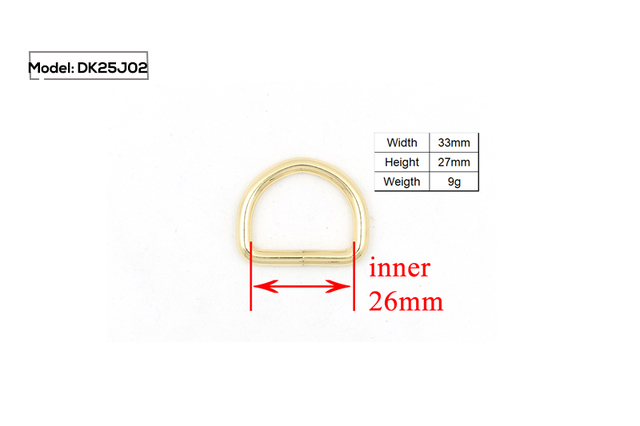 Niklowane d-ringi 25mm - akcesoria krawieckie - metalowe płaskie dee ring 8 rodzajów - Wianko - 10