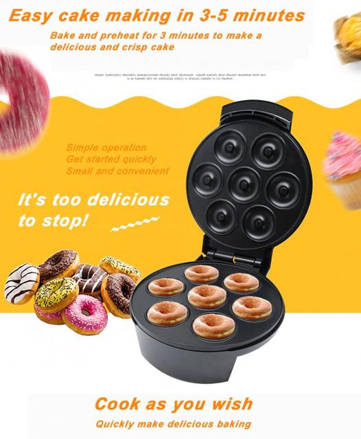 Elektryczny DonutMaker 220V - urządzenie kuchenne do pieczenia ciasta bąbelkowego w kształcie donutów z żeliwną blachą - Wianko - 2