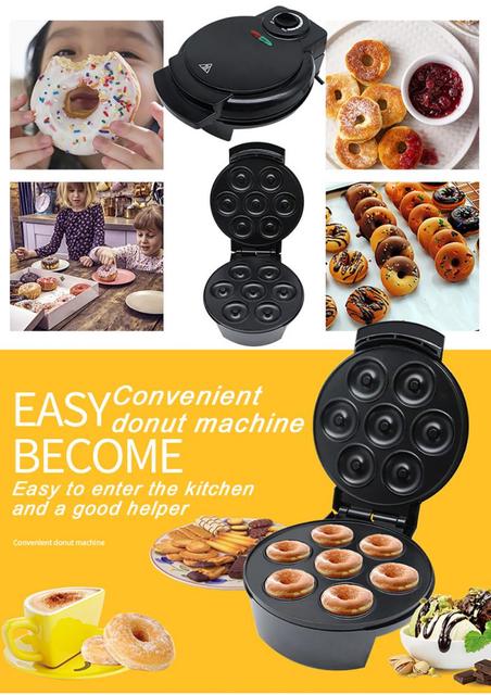 Elektryczny DonutMaker 220V - urządzenie kuchenne do pieczenia ciasta bąbelkowego w kształcie donutów z żeliwną blachą - Wianko - 1