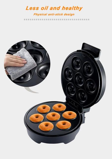 Elektryczny DonutMaker 220V - urządzenie kuchenne do pieczenia ciasta bąbelkowego w kształcie donutów z żeliwną blachą - Wianko - 4