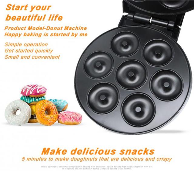 Elektryczny DonutMaker 220V - urządzenie kuchenne do pieczenia ciasta bąbelkowego w kształcie donutów z żeliwną blachą - Wianko - 5