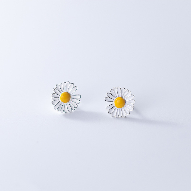 Kolczyki TrustDavis z glazurowanym srebrnym kwiatem 925 dla kobiet - modna biżuteria DA2673 - Wianko - 7