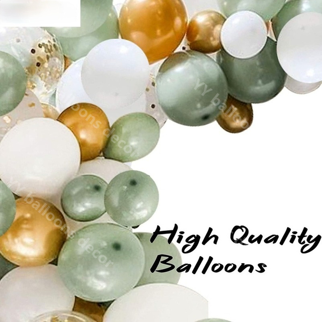 Zestaw do dekoracji balonowej Balony Arch Garland Retro - zielony, biały, złote balony z konfetti, na ślub, urodziny i bociankowe dekoracje świąteczne - Wianko - 6