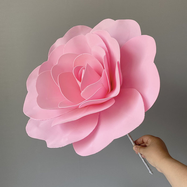 80 cm gigantyczna sztuczna róża z kwiatkiem macierzystym - kwiaty piankowe do dekoracji ślubnej, hotelowej, centrów handlowych - Wianko - 6