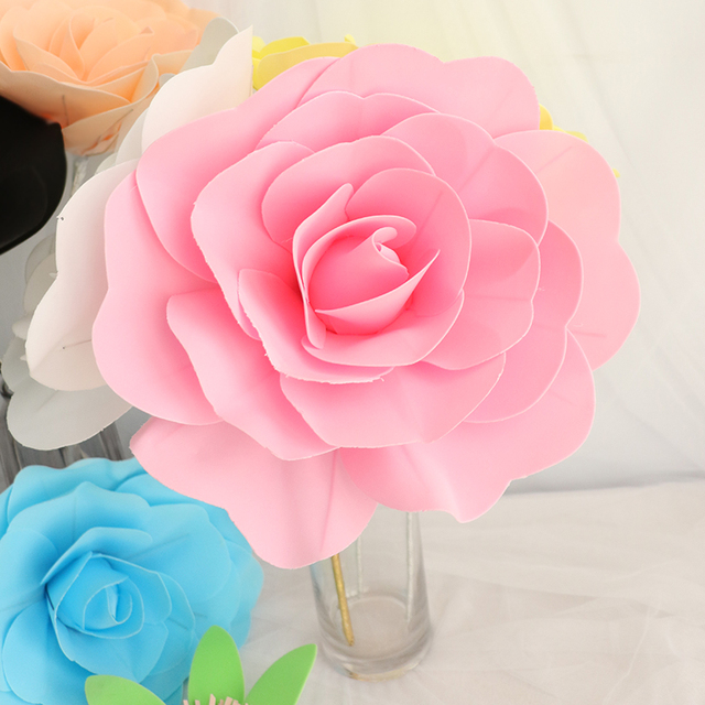 80 cm gigantyczna sztuczna róża z kwiatkiem macierzystym - kwiaty piankowe do dekoracji ślubnej, hotelowej, centrów handlowych - Wianko - 20
