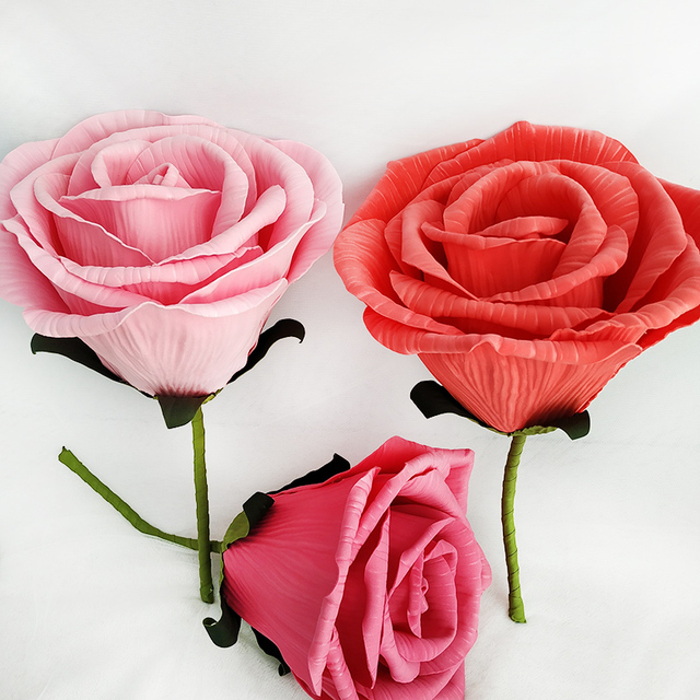 80 cm gigantyczna sztuczna róża z kwiatkiem macierzystym - kwiaty piankowe do dekoracji ślubnej, hotelowej, centrów handlowych - Wianko - 28