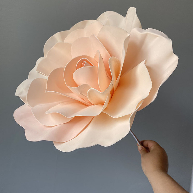 80 cm gigantyczna sztuczna róża z kwiatkiem macierzystym - kwiaty piankowe do dekoracji ślubnej, hotelowej, centrów handlowych - Wianko - 7
