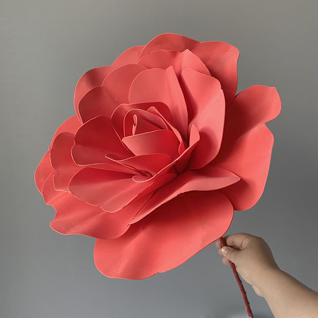 80 cm gigantyczna sztuczna róża z kwiatkiem macierzystym - kwiaty piankowe do dekoracji ślubnej, hotelowej, centrów handlowych - Wianko - 11