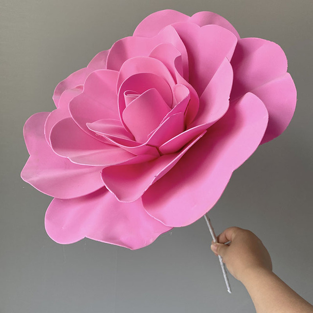 80 cm gigantyczna sztuczna róża z kwiatkiem macierzystym - kwiaty piankowe do dekoracji ślubnej, hotelowej, centrów handlowych - Wianko - 10