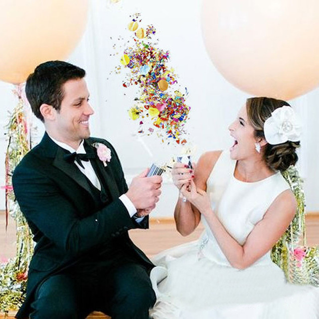 Push konfetti Poppers - 10 sztuk, okrągłe kwiatowe konfetti, imprezowa dekoracja na ślub, urodziny i DIY - Wianko - 5