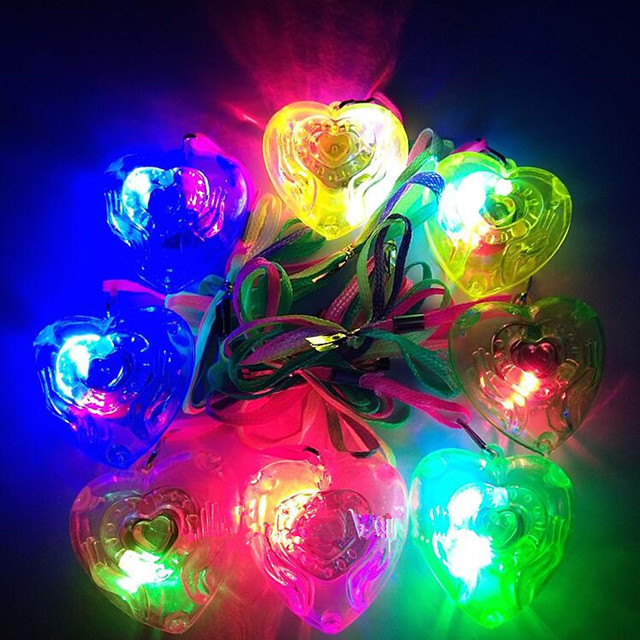 Naszyjnik z migającym sercem LED dla dzieci - 30 szt. - dekoracja na przyjęcie ślubne urodziny prezent nagroda - Wianko - 17