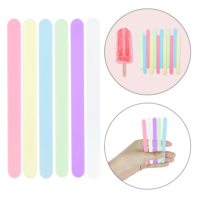 10 sztuk kolorowych akrylowych patyczków do lodów - dodatki do kuchni do wykonania lodów DIY, rękodzieło - Wianko - 8