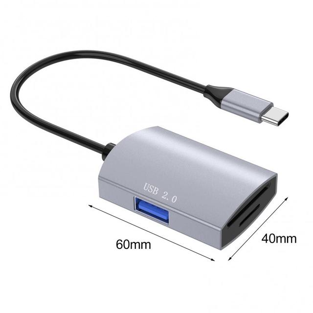 Adapter 3-w-1 typ C Hub USB 2.0 - czytnik kart mikro SD/TF, OTG i stacja dokująca z ładowaniem micro USB - Wianko - 5