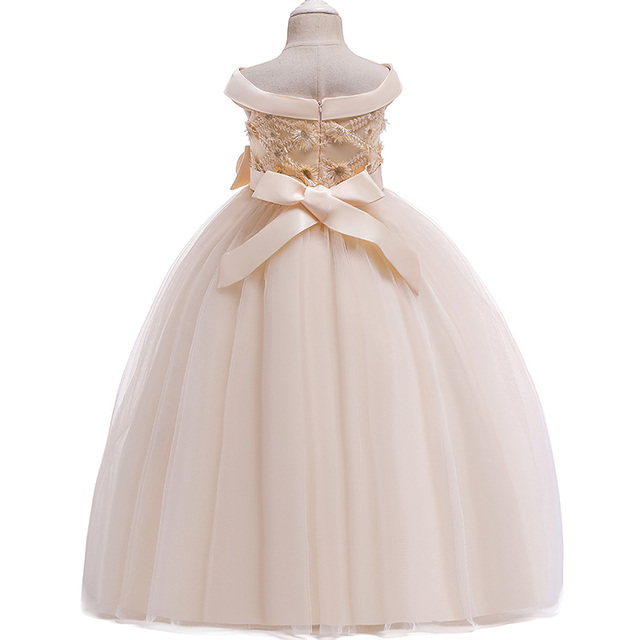 Druhna sukienka dla dziewczynki biała z wycięciem na plecach, idealna dla małych księżniczek, rozmiar 10-12 lat - Wianko - 11