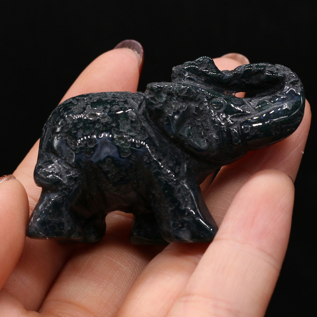 Ozdoba z kamienia naturalnego w kształcie słonia do robienia biżuterii DIY 30x50mm - Wianko - 8