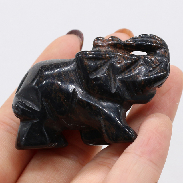 Ozdoba z kamienia naturalnego w kształcie słonia do robienia biżuterii DIY 30x50mm - Wianko - 4