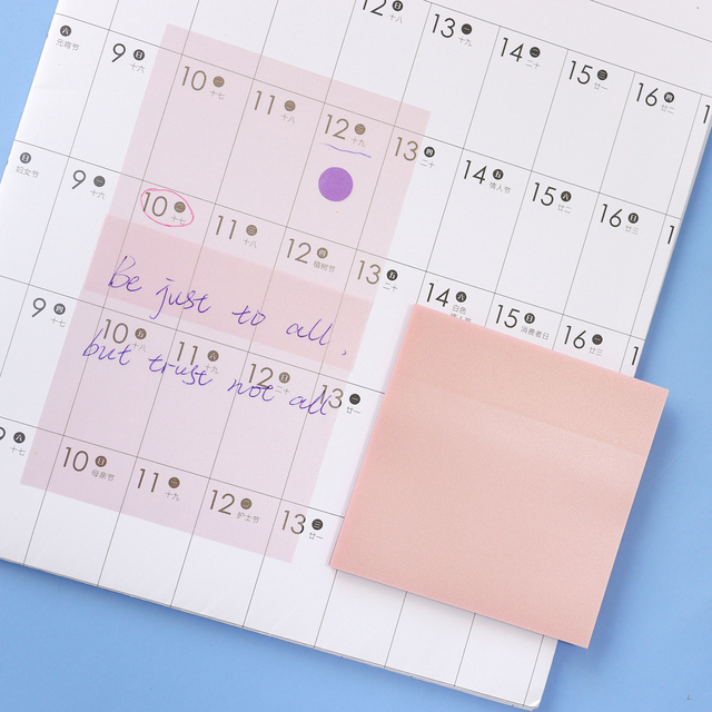 Przezroczysty różowy gradient akwarela - bloczek samoprzylepnych kartek 3x3 notatnik dla planisty z zakładkami - Wianko - 2