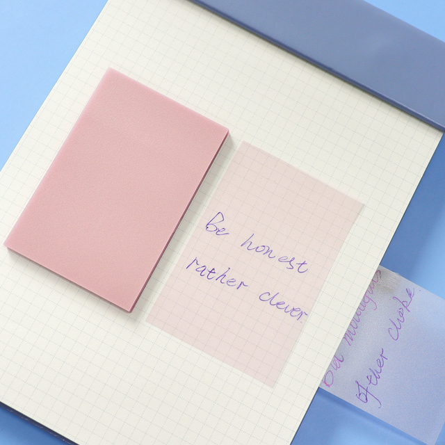 Przezroczysty różowy gradient akwarela - bloczek samoprzylepnych kartek 3x3 notatnik dla planisty z zakładkami - Wianko - 1