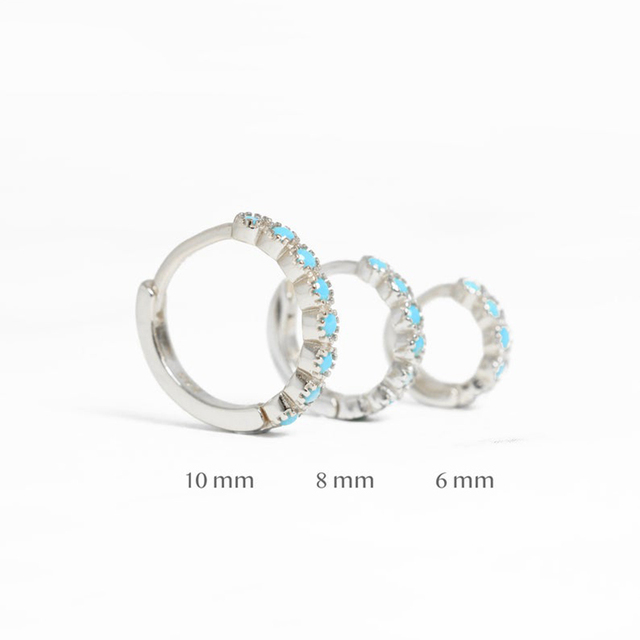 Cner - Prawdziwe srebrne kolczyki koła 925 Sterling, czerpany kraziorem 6mm/8mm/10mm, biżuteria wysokiej jakości dla kobiet - Wianko - 9