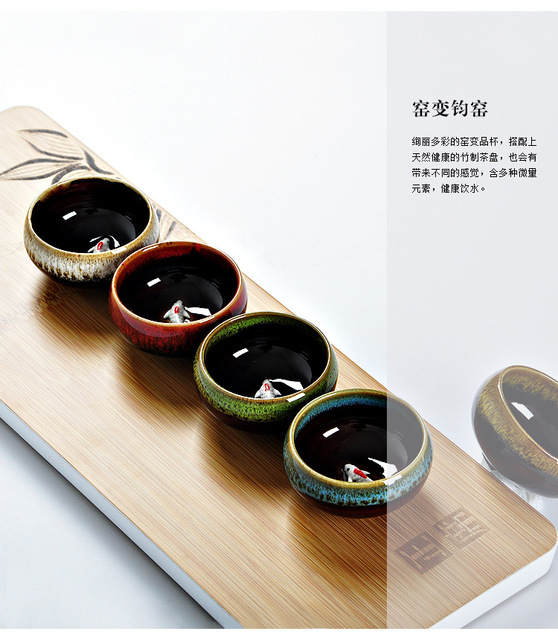 Kubek ceramiczny do herbaty Kung Fu z motywem karpi - Wianko - 3