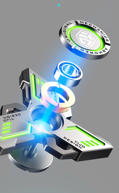 Ręczny Luminous Fidget Spinner Gyro - nowa technologia stopu metalu, mechaniczny zabawka typu Fidget dla dorosłych i dzieci, łagodzenie stresu - Wianko - 4