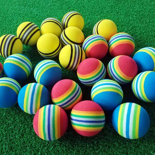 10 sztuk/worek pianki EVA Hot New Rainbow gąbka golfowa do treningu - żółty/czerwony/niebieski - Wianko - 3