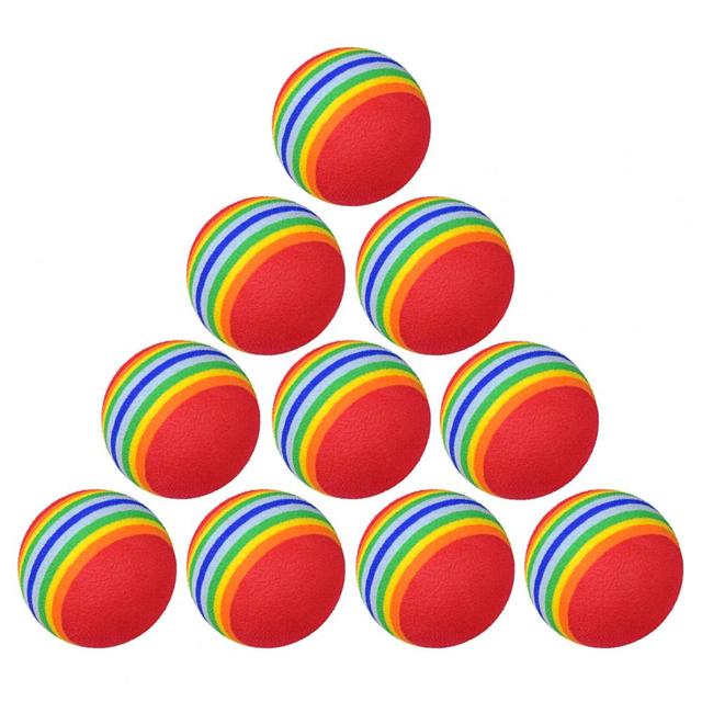 10 sztuk/worek pianki EVA Hot New Rainbow gąbka golfowa do treningu - żółty/czerwony/niebieski - Wianko - 10