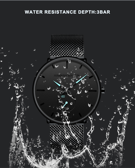 Nowy zegarek męski chronograf z mechanizmem kwarcowym - Hannah Martin, wysokiej jakości stal nierdzewna, wodoodporny - Wianko - 7