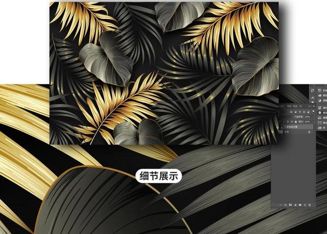 Niestandardowy mural 3D - Tropikalny liść w stylu nordyckim do salonu i sypialni - Wianko - 6