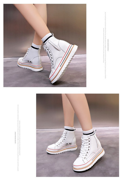 Nowe damskie buty jesienne o wysokim górnym obwodzie z gumową podeszwą, czerwone, oddychające, w koreańskim stylu - Wianko - 8