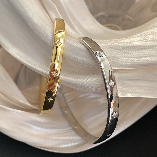 Srebrna bransoletka z giwazdką - Wedding Party 2021: 925 srebro, biżuteria dla kobiet SL156 - Wianko - 6