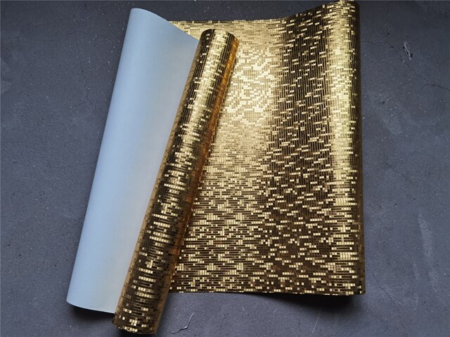 Tekstura w kratkę złotej i srebrnej tkaniny odblaskowe - Łatki DIY do projektowania odzieży - Wianko - 6