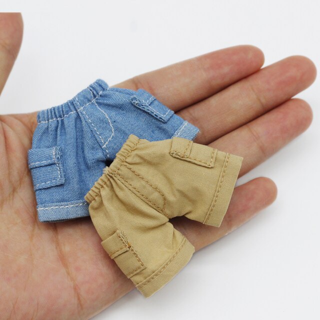 Ubranka dla lalek - Spodnie i spodenki dla lalki OB11, jeansowe, pasujące do ciała bjd Mollys GSC, rozmiar 1/12 - Wianko - 8