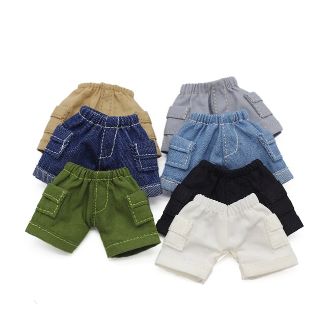 Ubranka dla lalek - Spodnie i spodenki dla lalki OB11, jeansowe, pasujące do ciała bjd Mollys GSC, rozmiar 1/12 - Wianko - 7
